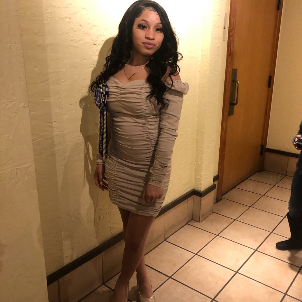 Cream Dress from Prettylittlething